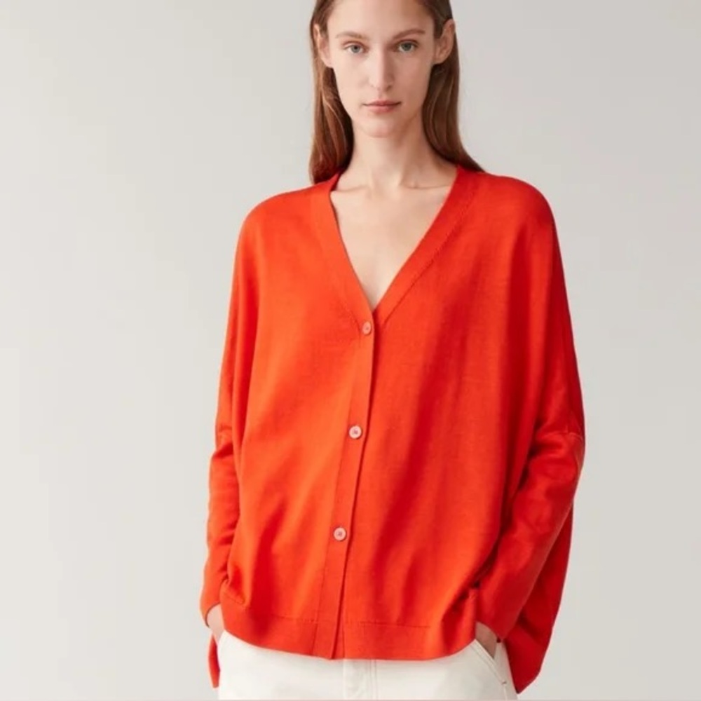 COS Knit Wool Dolman Sleeve Oversized Cardigan - Picture 6 of 7